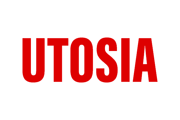Custom sign with bold red "UTOSIA" text for vehicle wraps in Victoria.