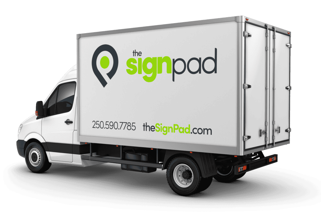 Cube van decals and lettering by The Sign Pad Victoria BC