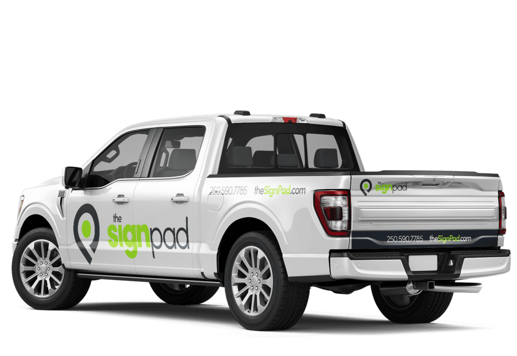 Truck decals and lettering by The Sign Pad Victoria BC