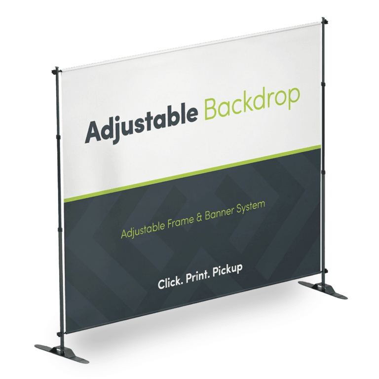 Adjustable backdrop display by The Sign Pad Victoria BC