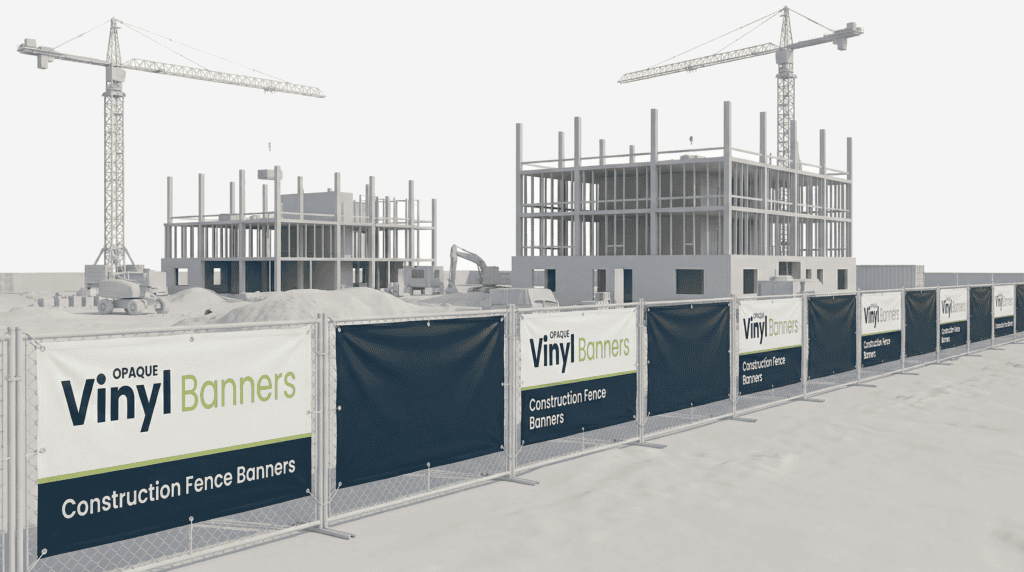 Construction site banners by The Sign Pad Victoria BC