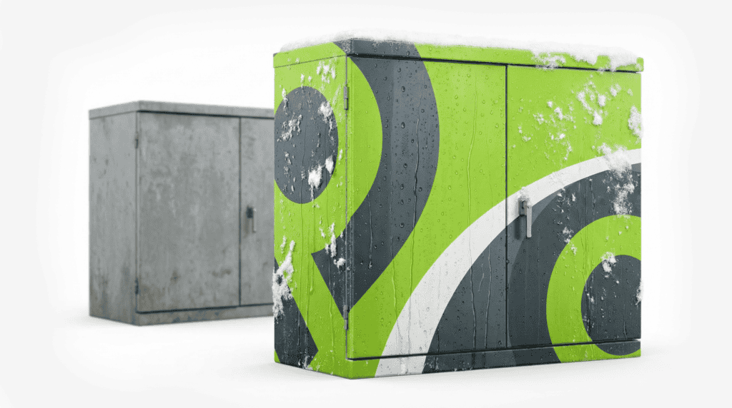 Durable utility box wrap by The Sign Pad Victoria BC