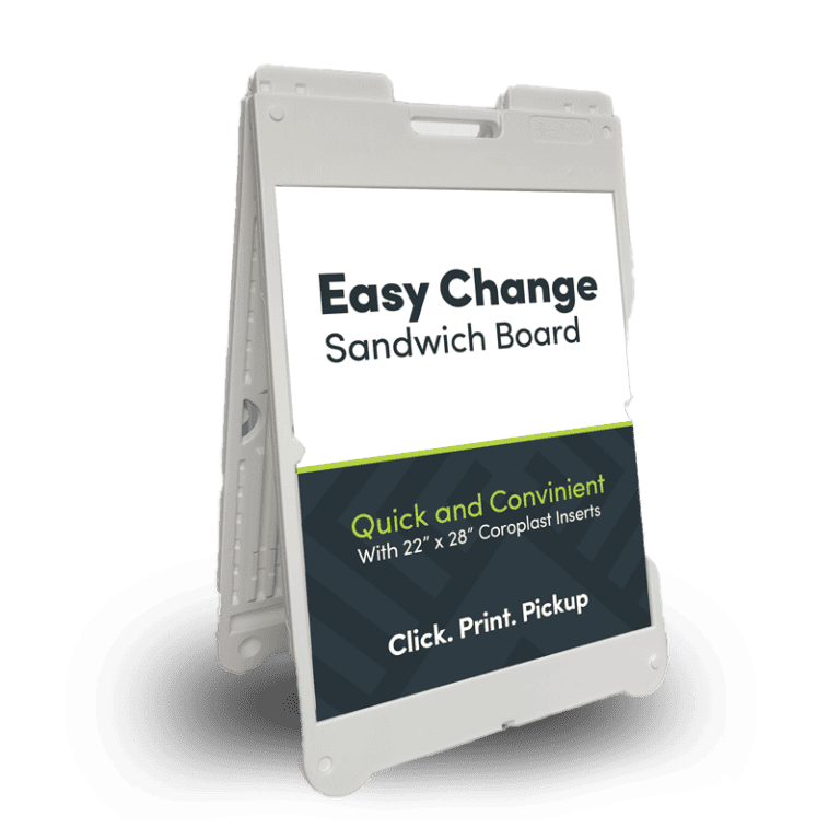 Easy-change sandwich board sign by The Sign Pad Victoria BC