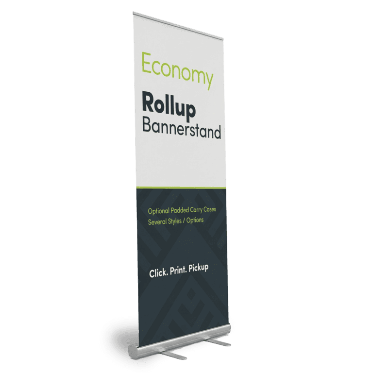 Economy banner stand by The Sign Pad Victoria BC