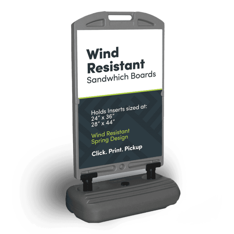 Wind-resistant sandwich board sign by The Sign Pad Victoria BC