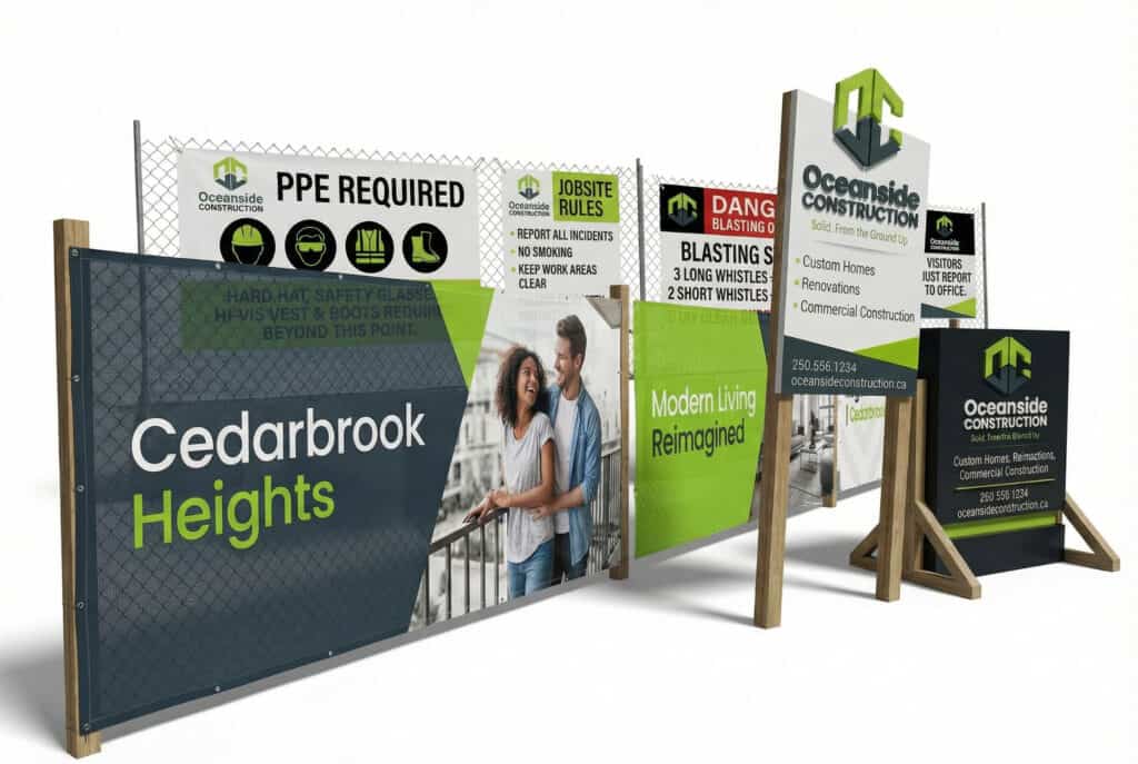 Construction signage services by The Sign Pad Victoria BC