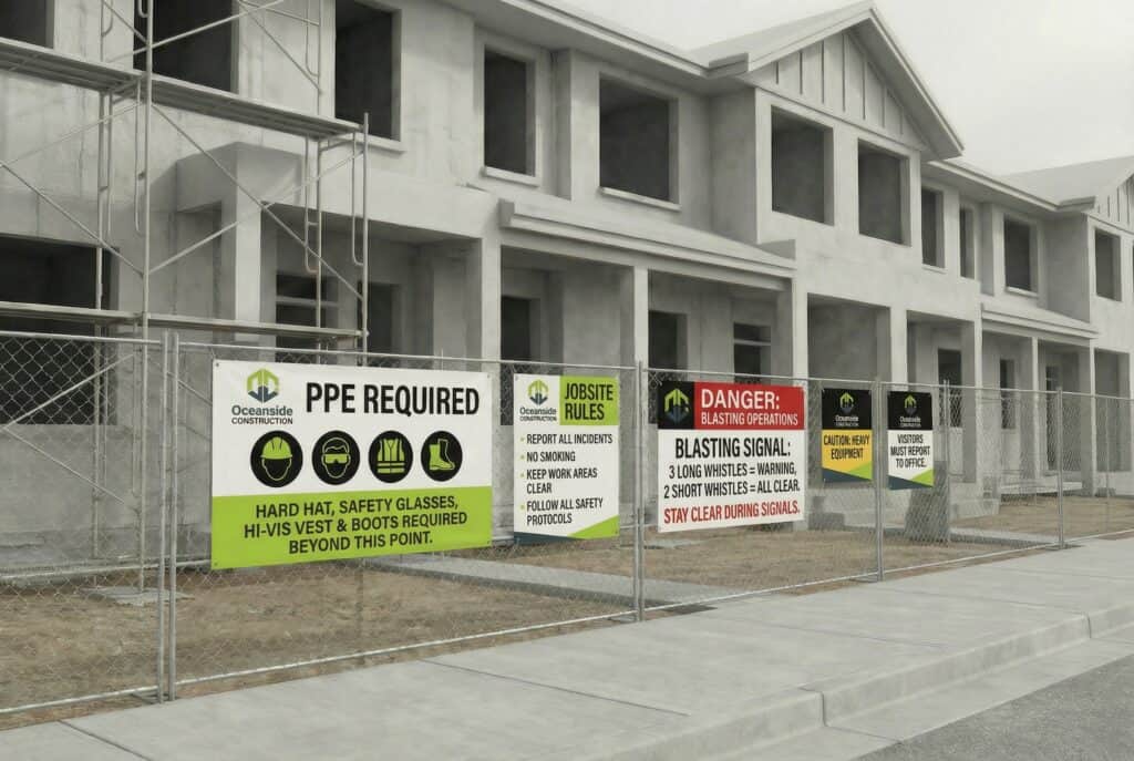 Construction safety signage by The Sign Pad Victoria BC