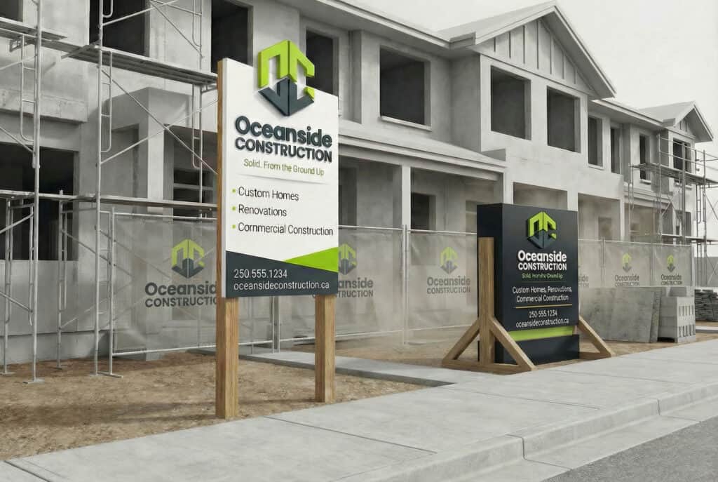 Jobsite signage by The Sign Pad Victoria BC