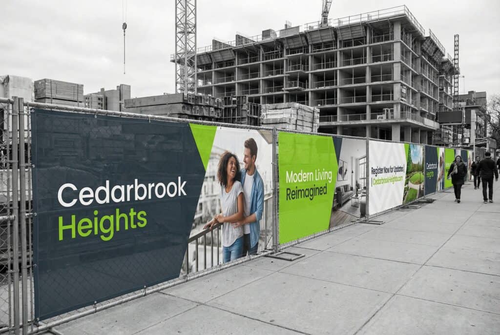 Mesh construction fence signage by The Sign Pad Victoria BC