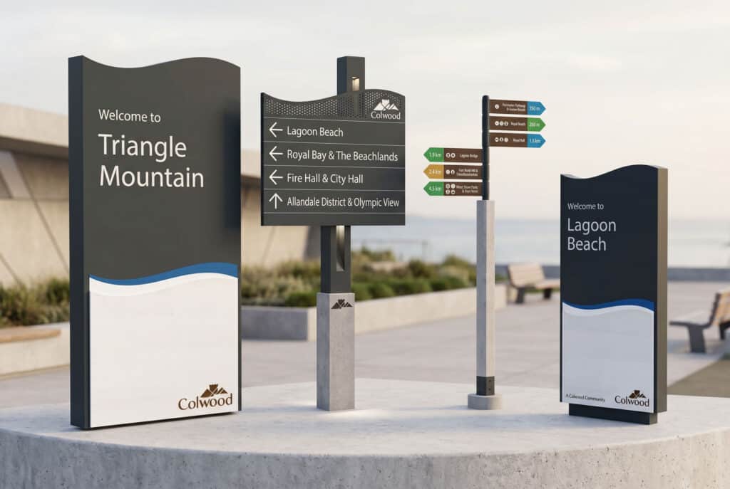 Triangle Mountain Wayfinding Sign for Victoria's outdoor signage needs.