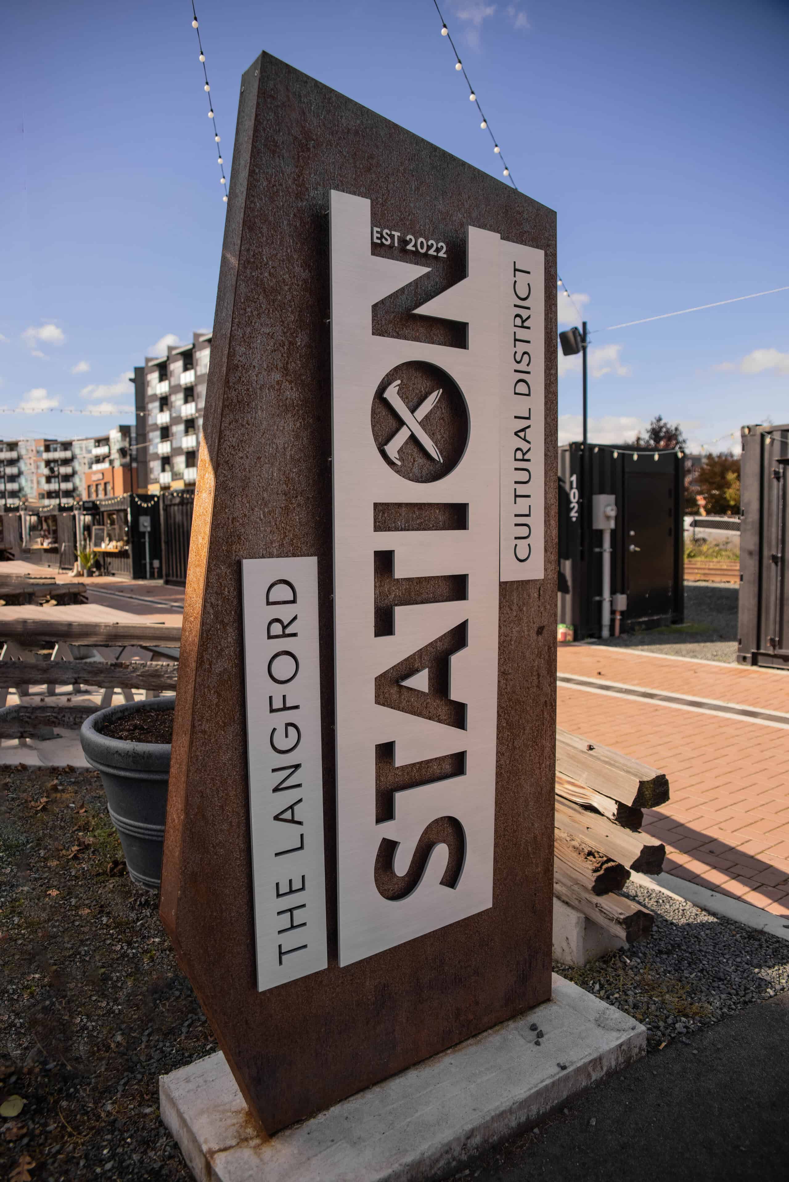 The Langford Station signage by The Sign Pad in Langford BC