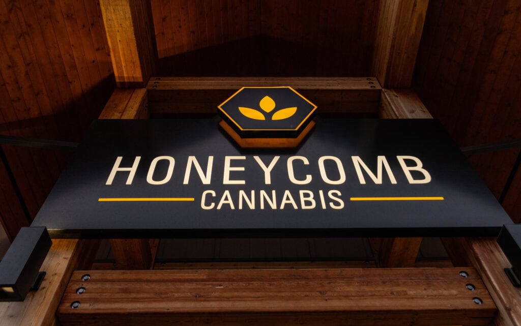 Custom Honeycomb Cannabis sign for branding and advertising.