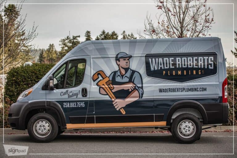 Wade Roberts Plumbing full van wrap - Vehicle Wraps - The Sign Pad Victoria BC