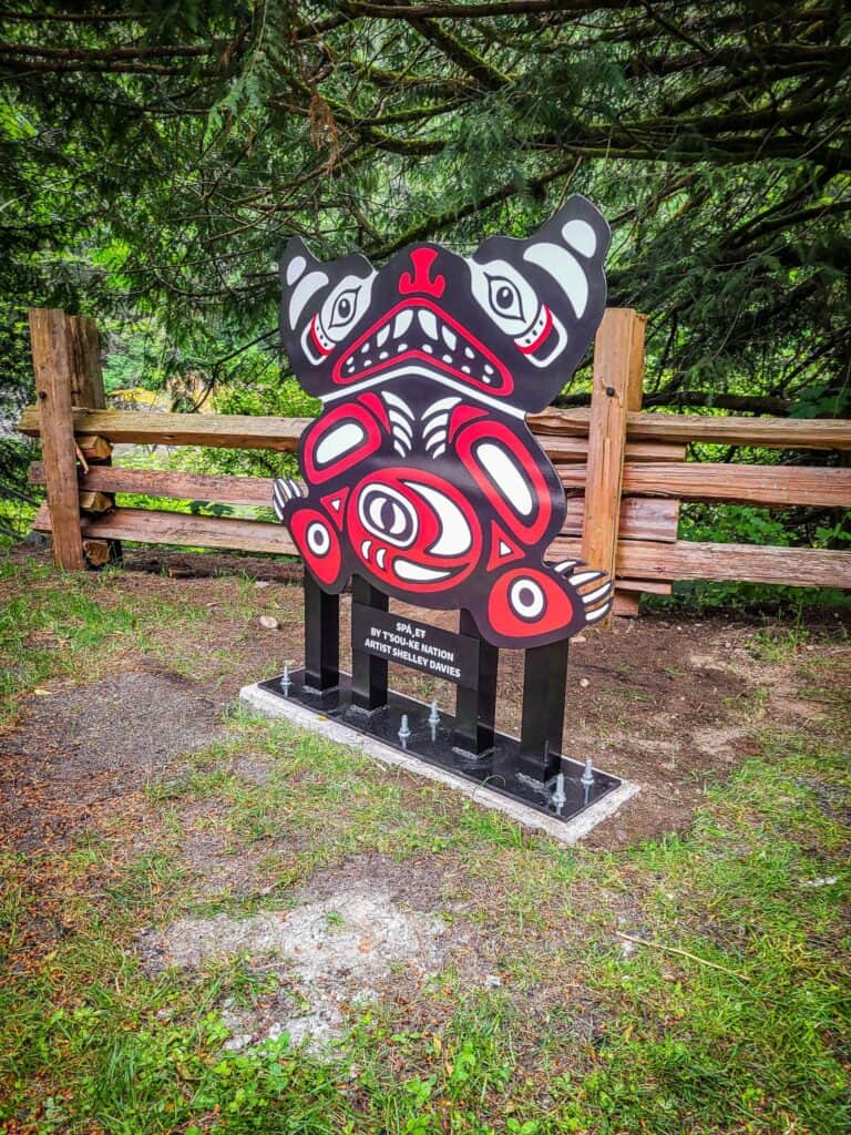 Unique Indigenous-inspired art sign in Victoria.