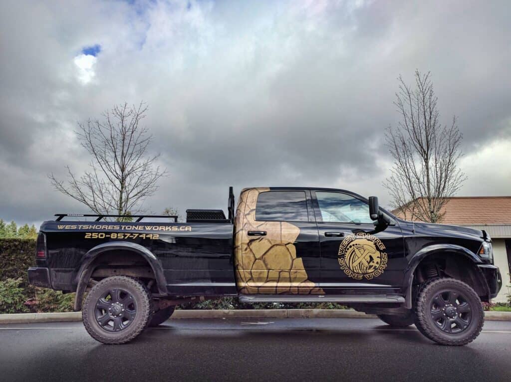 Vehicle wrap featuring The Sign Pad branding and logo.