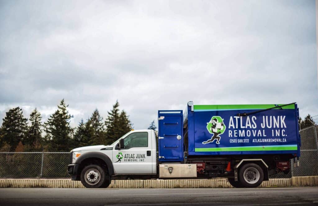Atlas Junk Removal truck with custom signage in Victoria, BC.