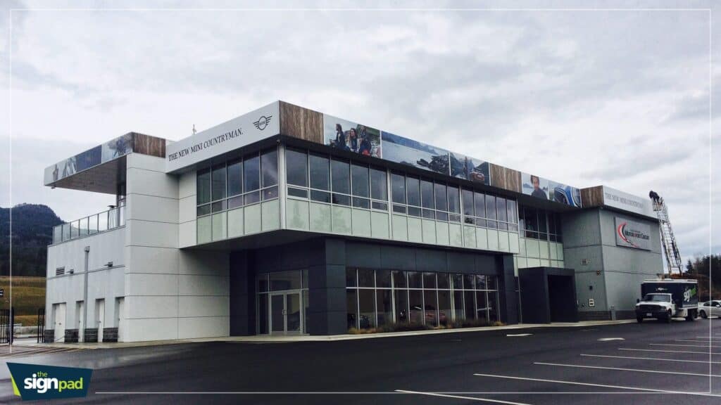Sign Pad outdoor sign on commercial building in Victoria.