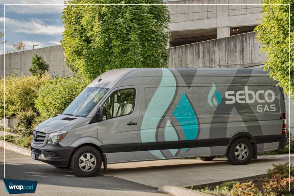 Vehicle wrap advertising Sebco Gas services in Victoria.