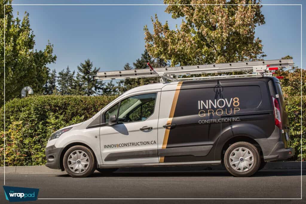 Innov8 Group Construction Van with custom vehicle wrap.