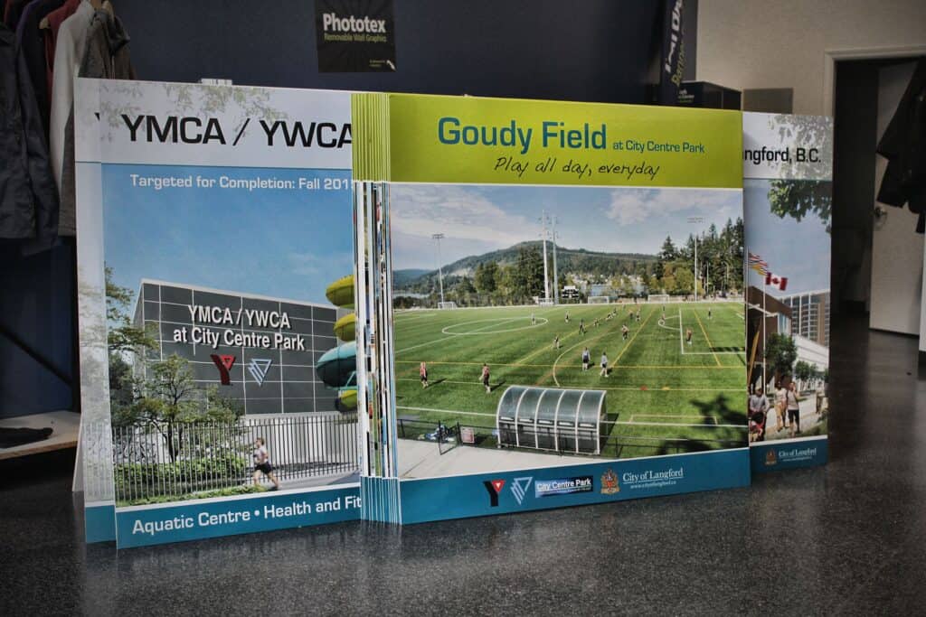 Sign for Goudy Field at City Centre Park.