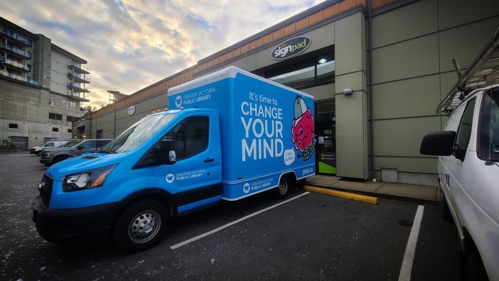 Custom vehicle wrap for Sign Pad promoting change of mind campaign.