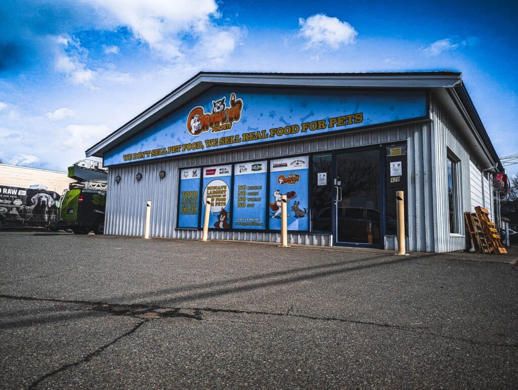 Pet food store with custom signs and vehicle wraps in Victoria.