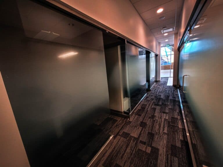 Sign Pad for Customer Check-In in Victoria Office.