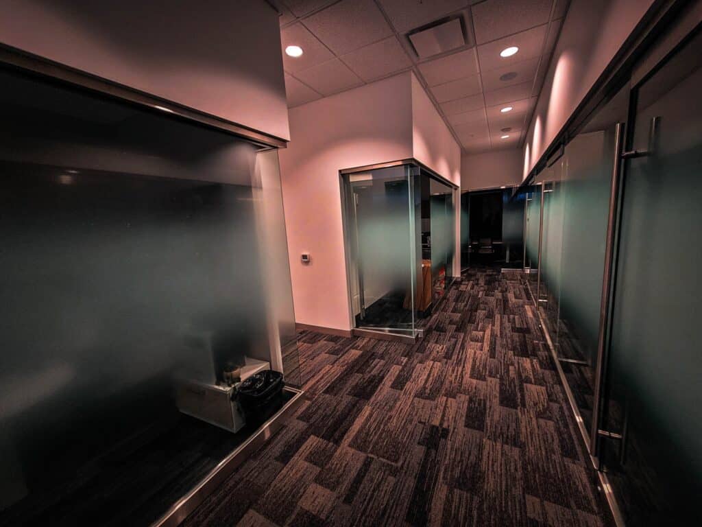 Sign Pad for Customer Check-In in Victoria Office.