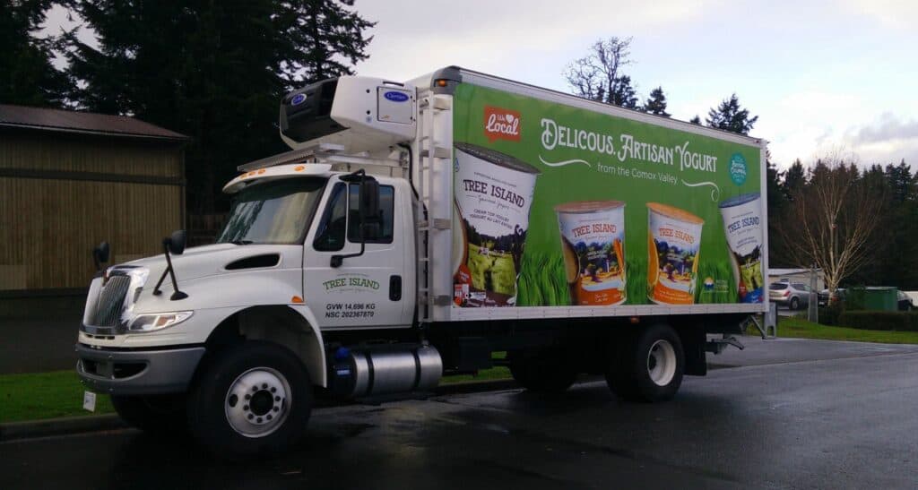 Custom vehicle wrap advertising delicious yogurt in Victoria.