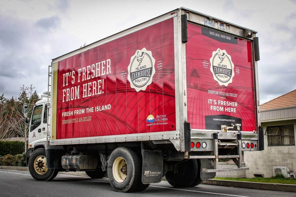 Fresher Island Farmhouse Poultry delivery vehicle.