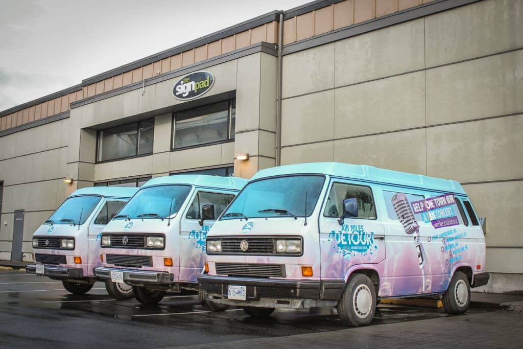 Vehicle wrap with vibrant graphics for Sign Pad in Victoria.