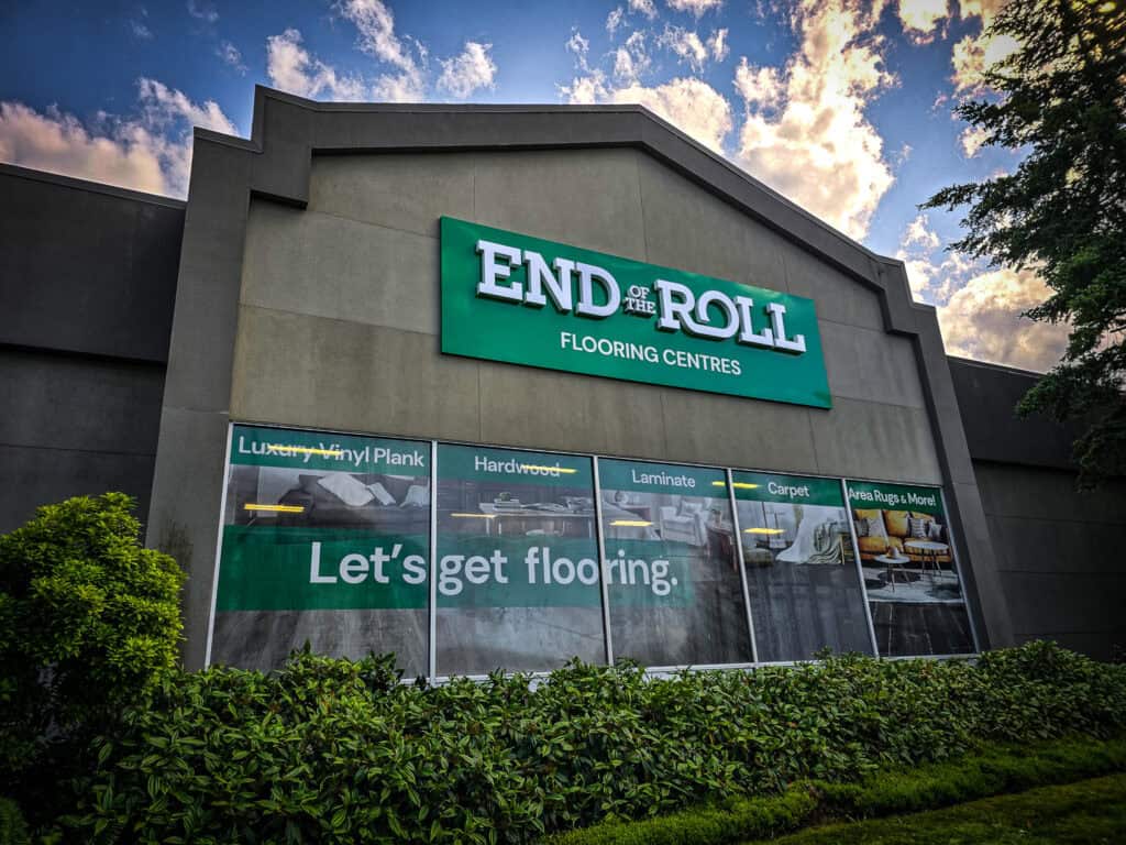 End of Roll Flooring Sign for Custom Signs & Vehicle Wraps Victoria.
