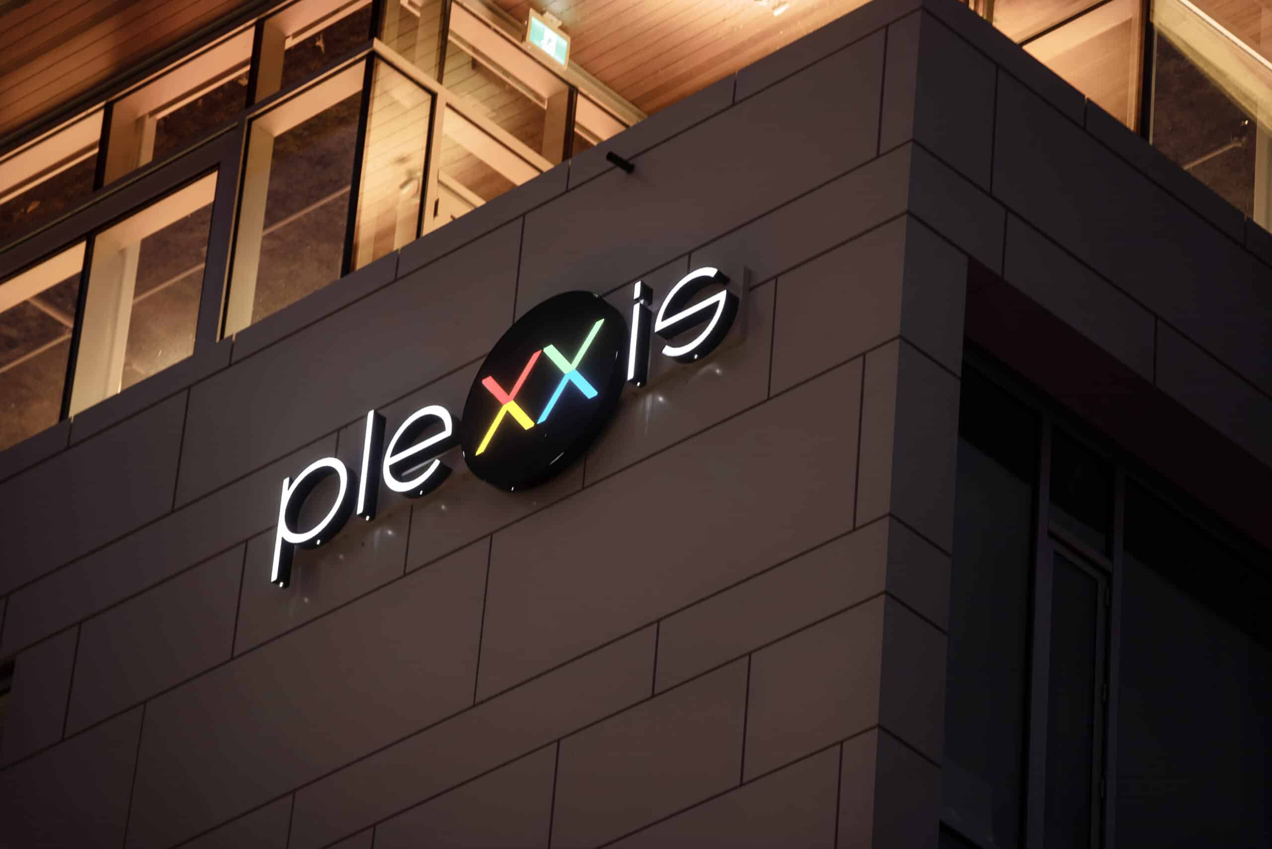 Plexxis tenant signage on building exterior