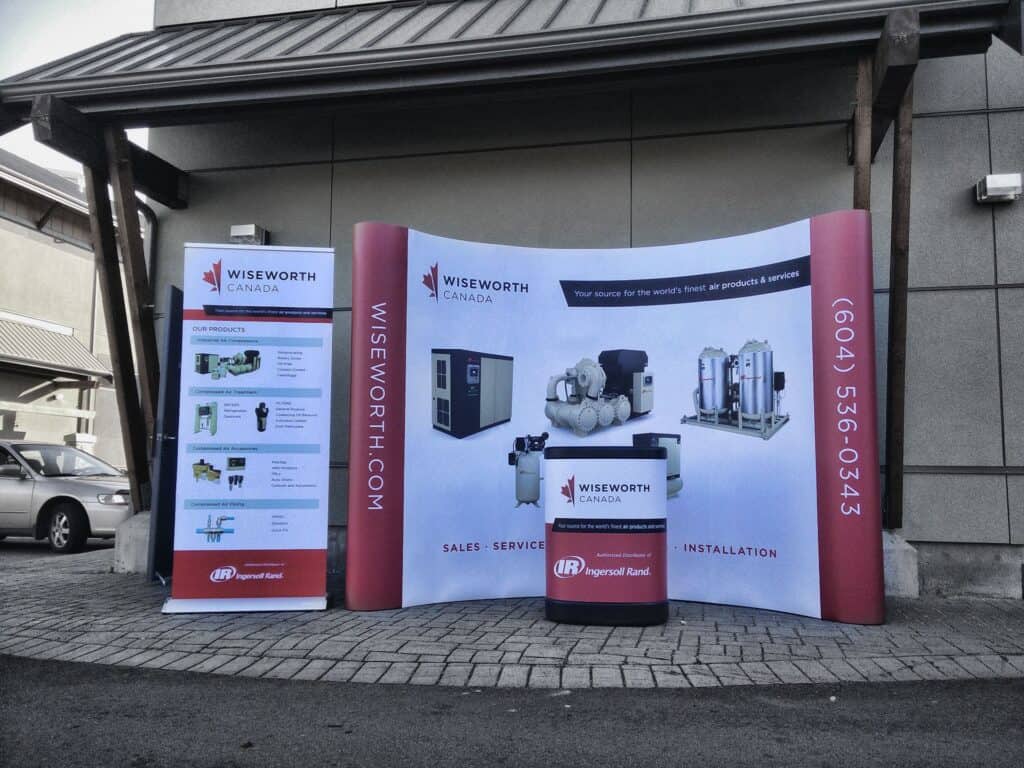 Custom outdoor sign display for Wiseworth Canada in Victoria.
