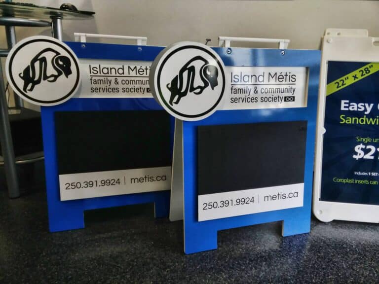 Sign Pad for Island Métis community services, Victoria.